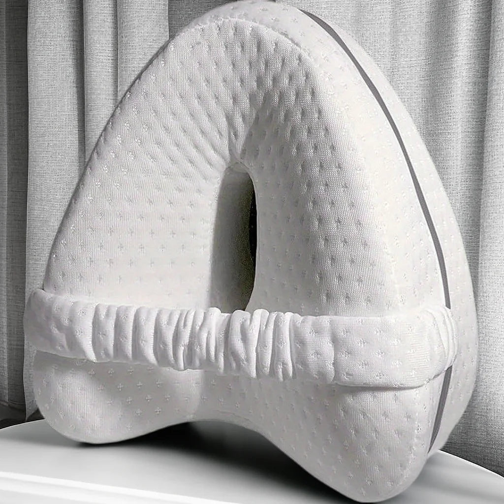 Memory Foam Orthopedic Knee Pillow For Side Sleepers- Sciatica, Hip & Back Pain Relief.