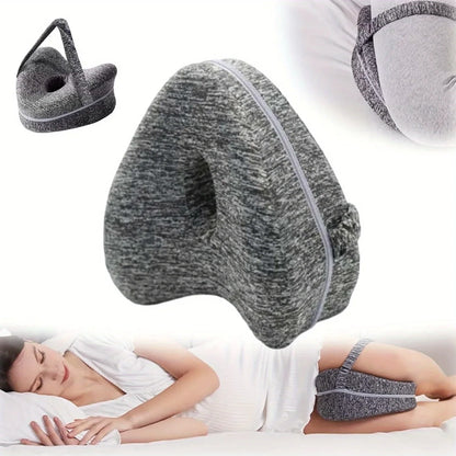 Memory Foam Orthopedic Knee Pillow For Side Sleepers- Sciatica, Hip & Back Pain Relief.