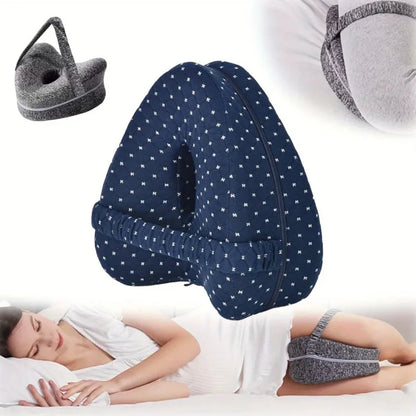 Memory Foam Orthopedic Knee Pillow For Side Sleepers- Sciatica, Hip & Back Pain Relief.